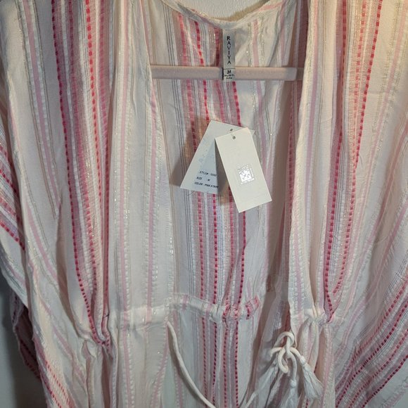 Raviya ✨ Pink & White Striped ✨ Bathing Suit Coverup ✨ Adjustable Waist Tie ✨ - Picture 11 of 11